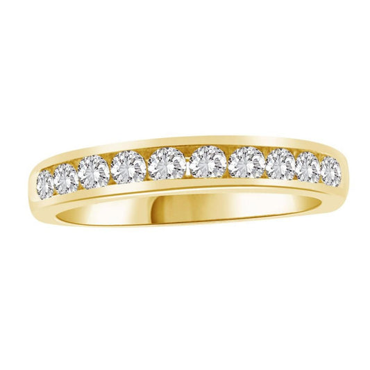 0.50cttw Diamond Channel Wedding Womens Band 14k Yellow Gold Ring