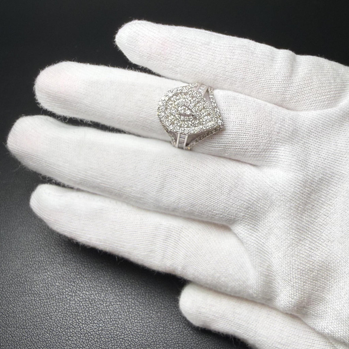 1.87ctw Diamond Pear Shaped Cluster Ring 10K White Gold