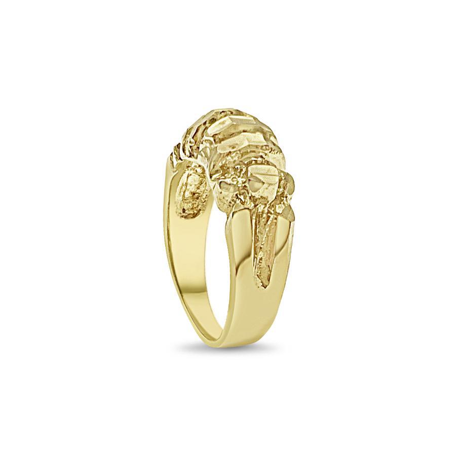 Nugget Ring Real 10k Yellow Gold Band Size 5