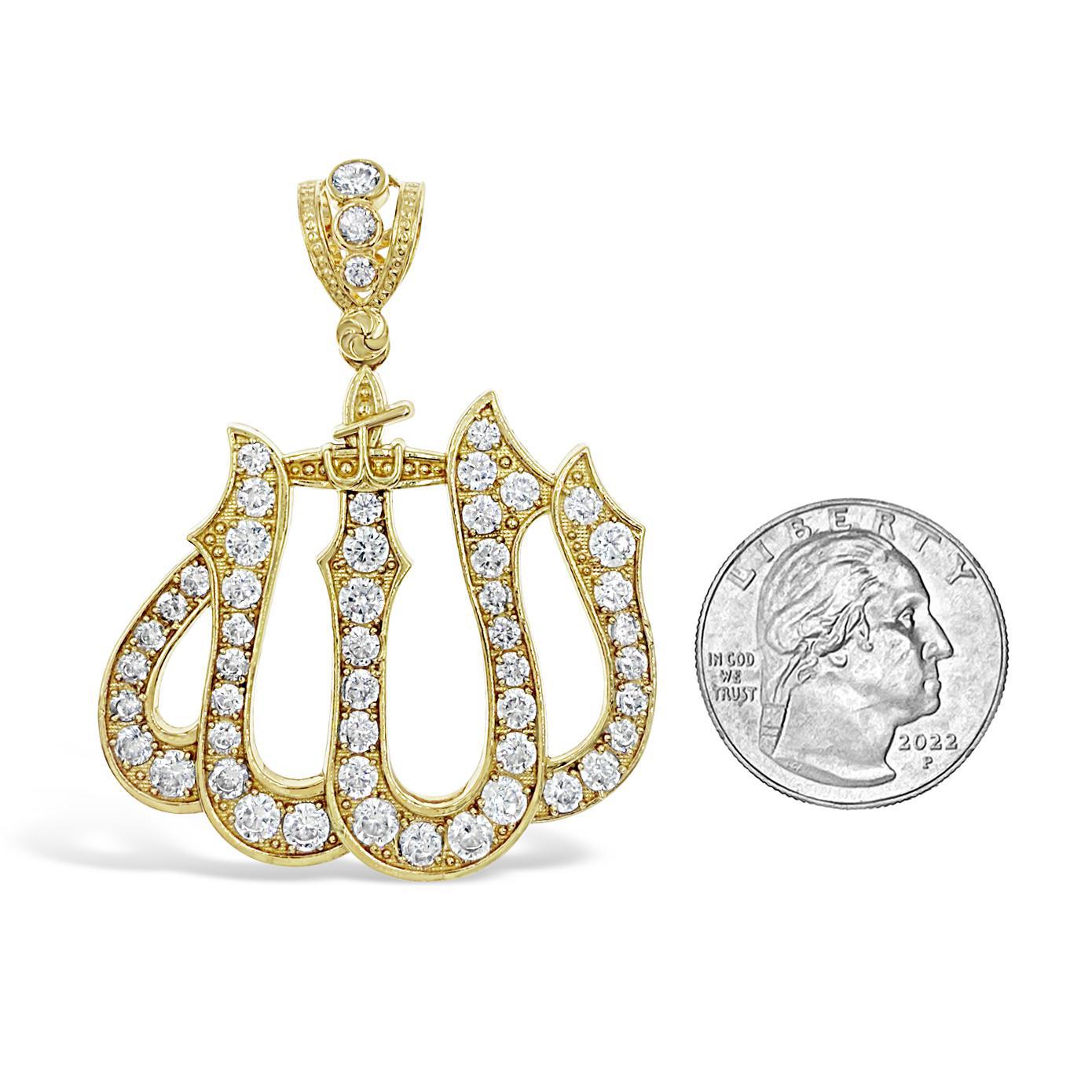 14k Yellow Gold Allah Muslim Islam Pendant