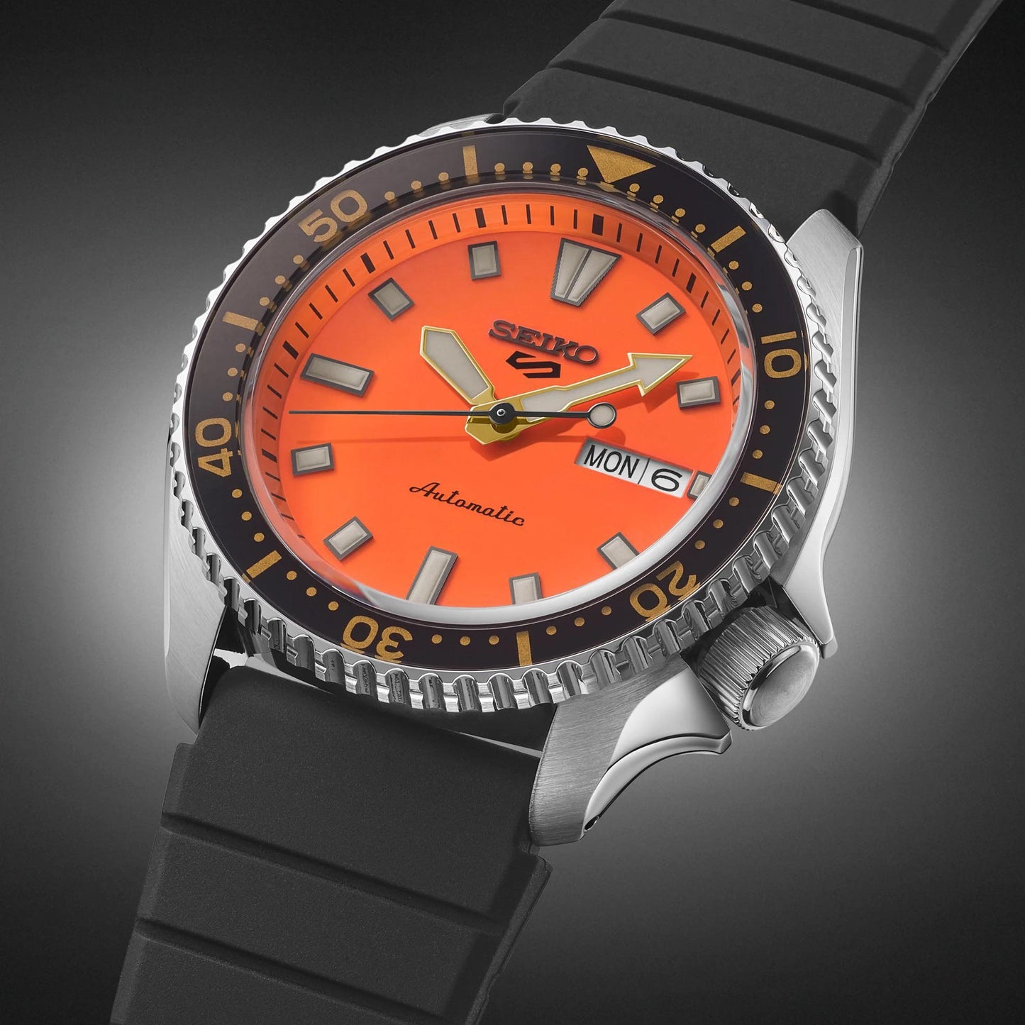 Seiko 5 Sports SKX Automatic Mens Orange Dial Watch SRPL89