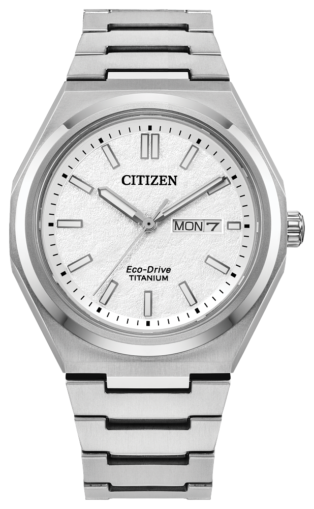 Citizen Zenshin Three-hand Eco-Drive White Dial Mens Watch AW0130-85A