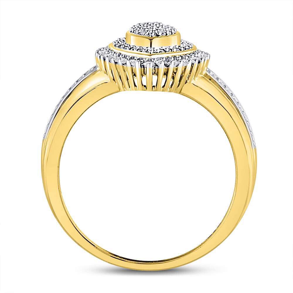 1/4cttw Diamond Marquise Shape Cluster Engagement Ring 10k Yellow Gold