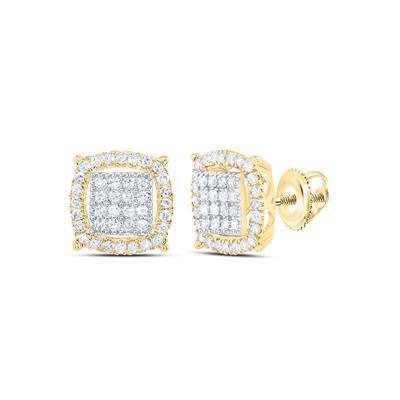 0.37ctw Diamond Cluster Halo Stud Earrings 10K Yellow Gold