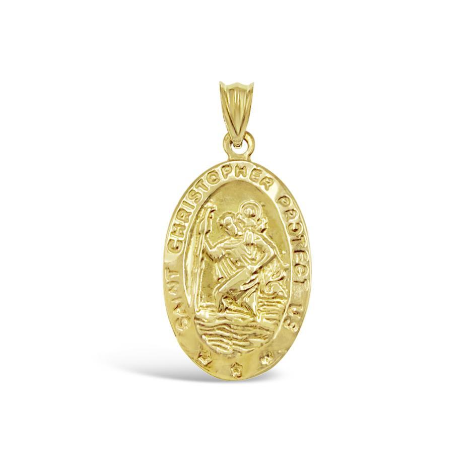 Saint Christopher Protection Pendant 10K Yellow Gold