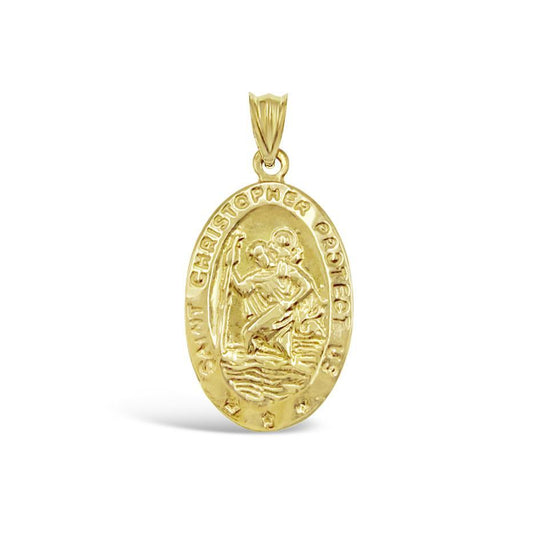 Saint Christopher Protection Pendant 10K Yellow Gold