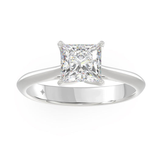 3 ct Lab Grown Princess Diamond Solitaire Engagement Ring 14k White Gold