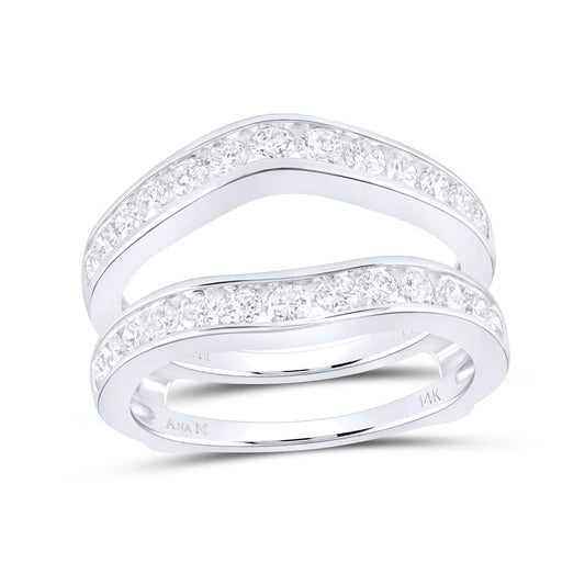 1ctw Diamond Wrap Guard Enhancer Womens Wedding Ring Band 14k White Gold
