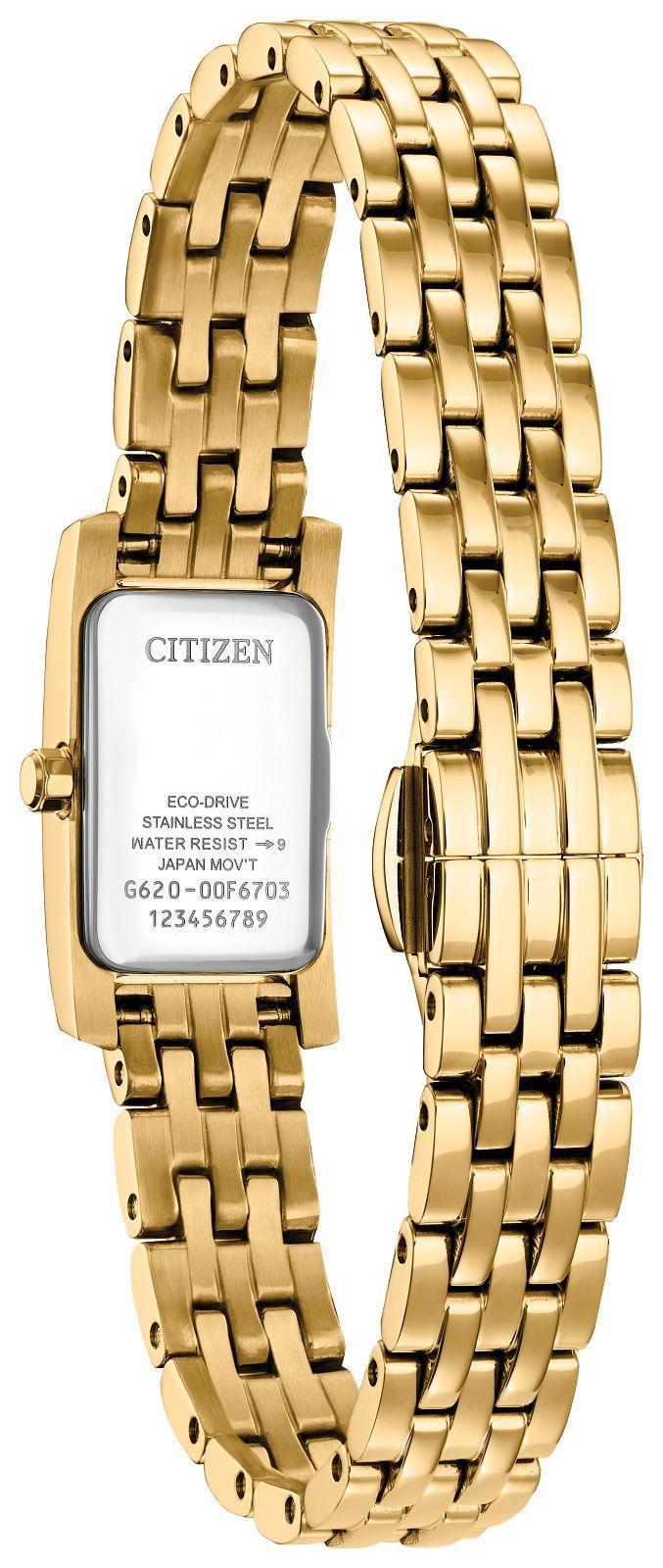 Citizen Petite Palidoro Crystals Black Dial Eco-Drive Womens Watch EG7112-59E