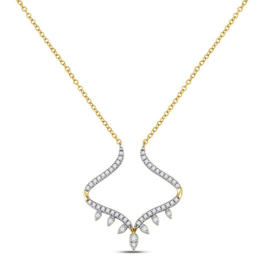 0.25ctw Diamond Necklace 14k Yellow Gold Elegant Drop Design