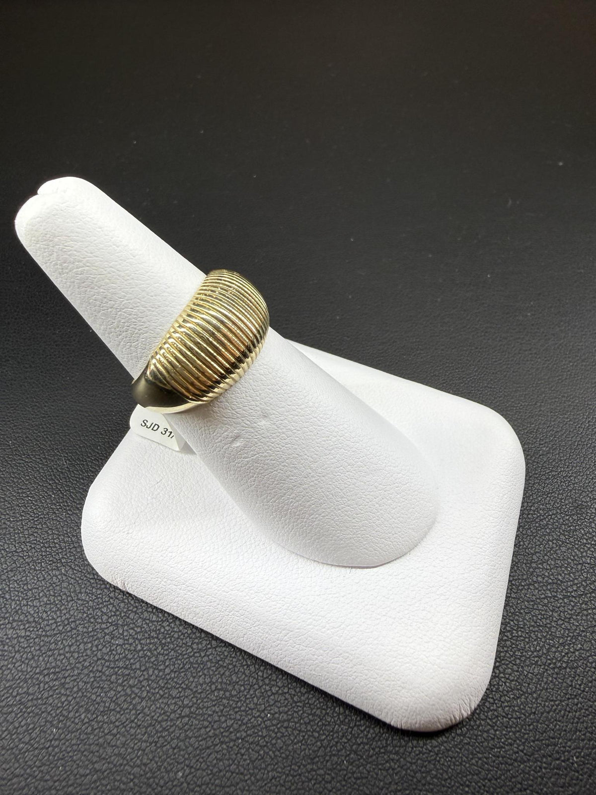 10K Yellow Gold Ribbed Dome Ring