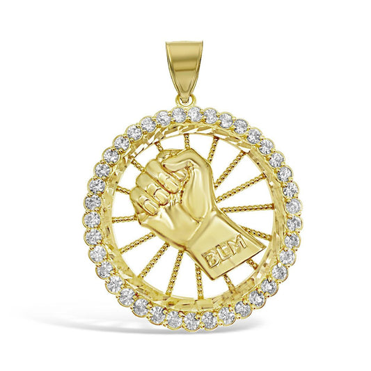 BLM Pendant Black Lives Matter Real 10k Yellow Gold