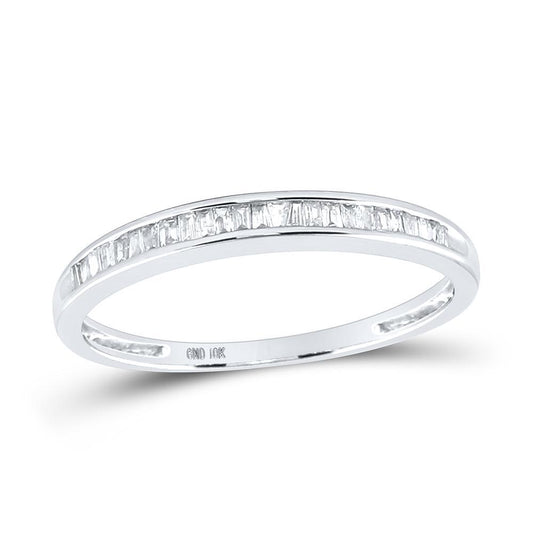 Diamond Baguette Wedding Band 10K White Gold