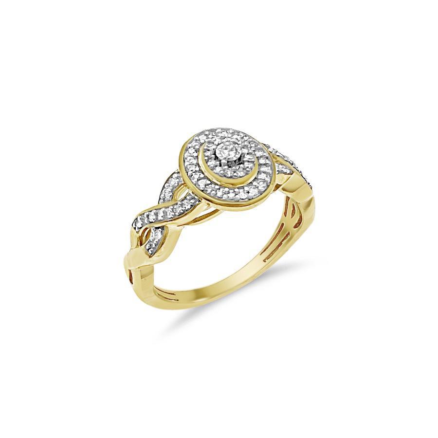 Diamond Engagement Oval Ring 10k Yellow Gold