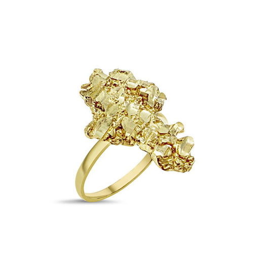 10K Yellow Gold Nugget Ring for Women