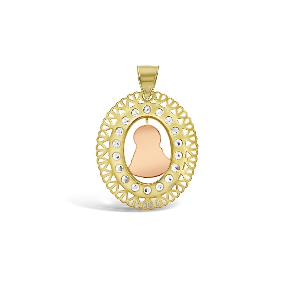 14K Two Tone Gold St. Barbara Pendant