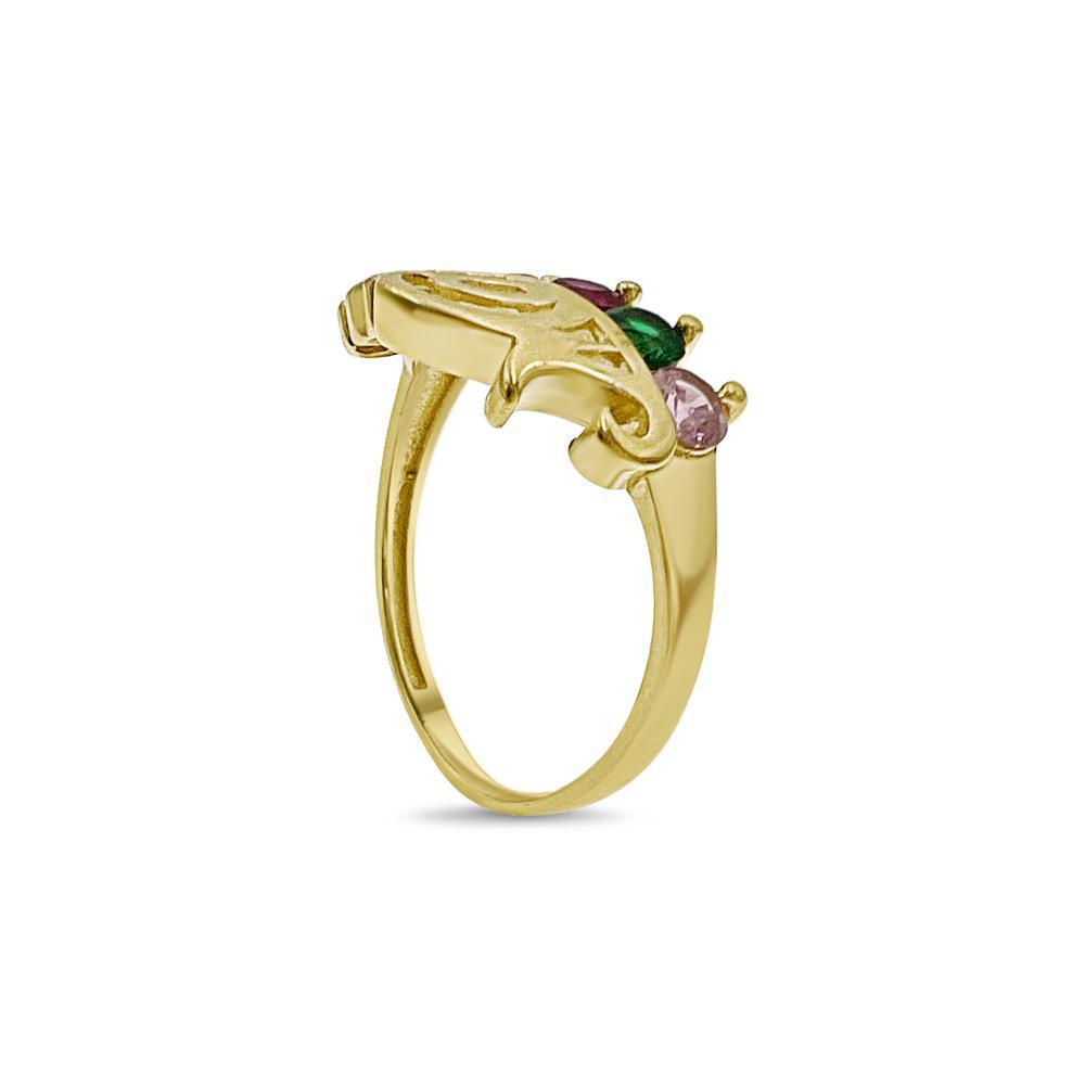 14k Gold Mother Mom 5 Birthstone Ring Women Band Size 8