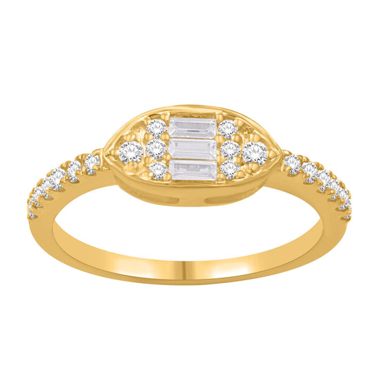 0.33ctw Baguette Diamond Womens Ring 14K Yellow Gold
