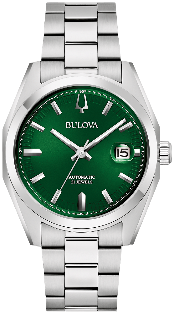 Bulova Surveyor Automatic Green Dial Mens Watch 96B429