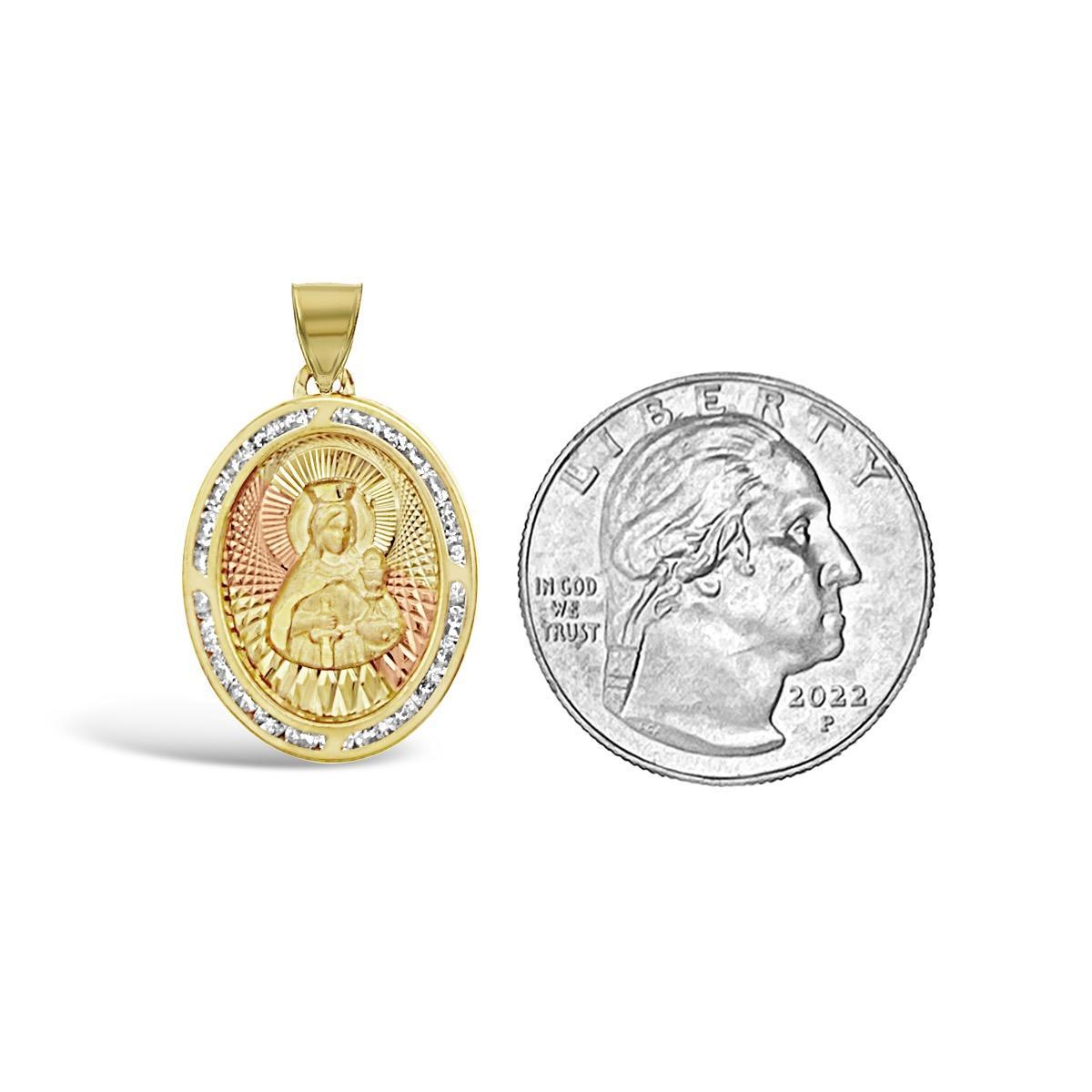 14K Two Tone Gold St. Barbara Pendant