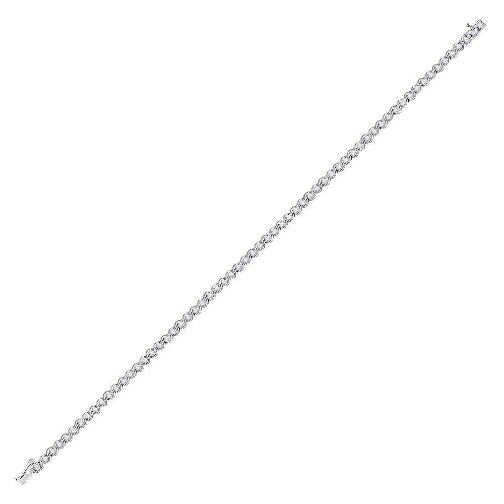 1 Cttw Round Diamond Tennis Bracelet Classic Womens 10k White Gold