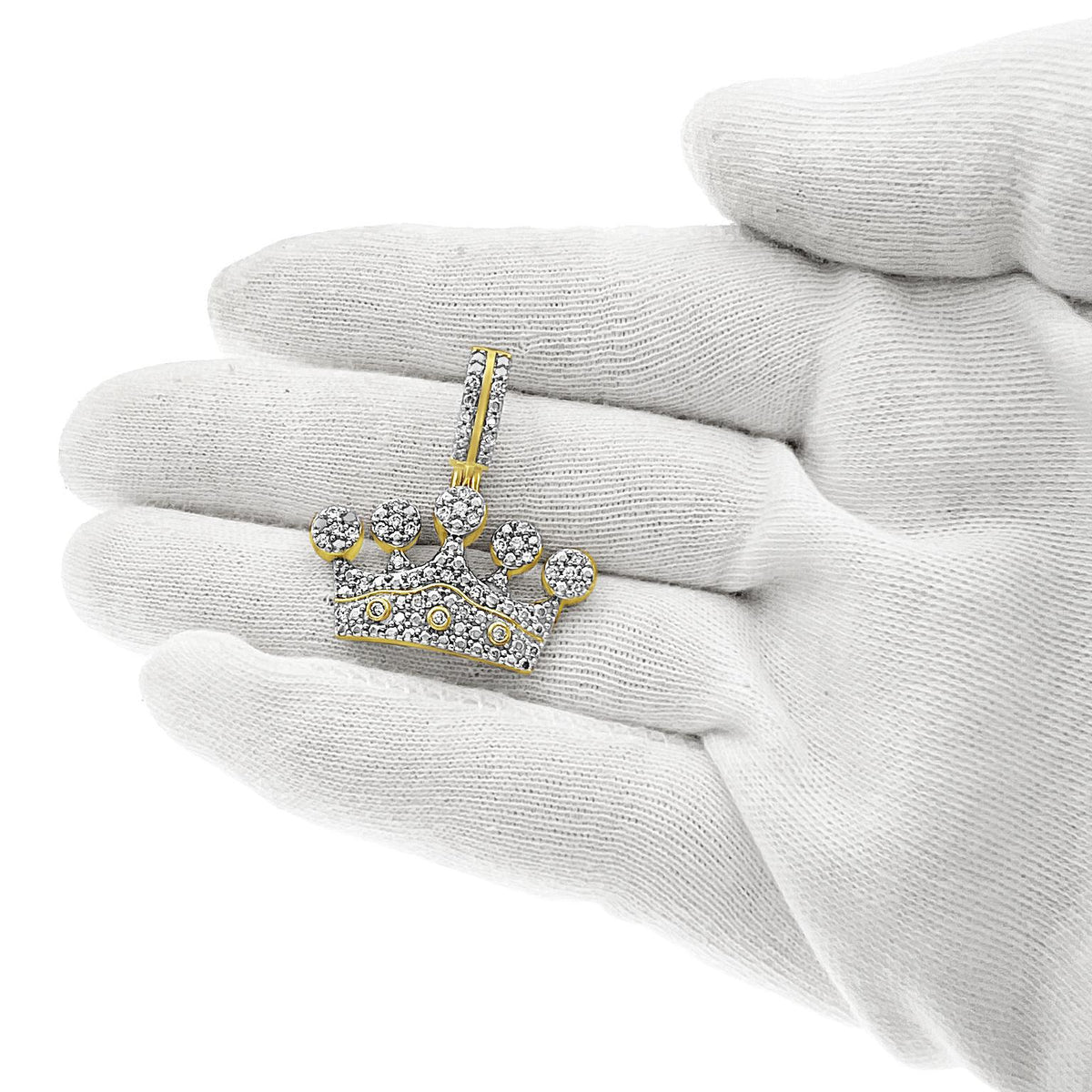 0.49ctw Diamond Crown Pendant 10K Yellow Gold
