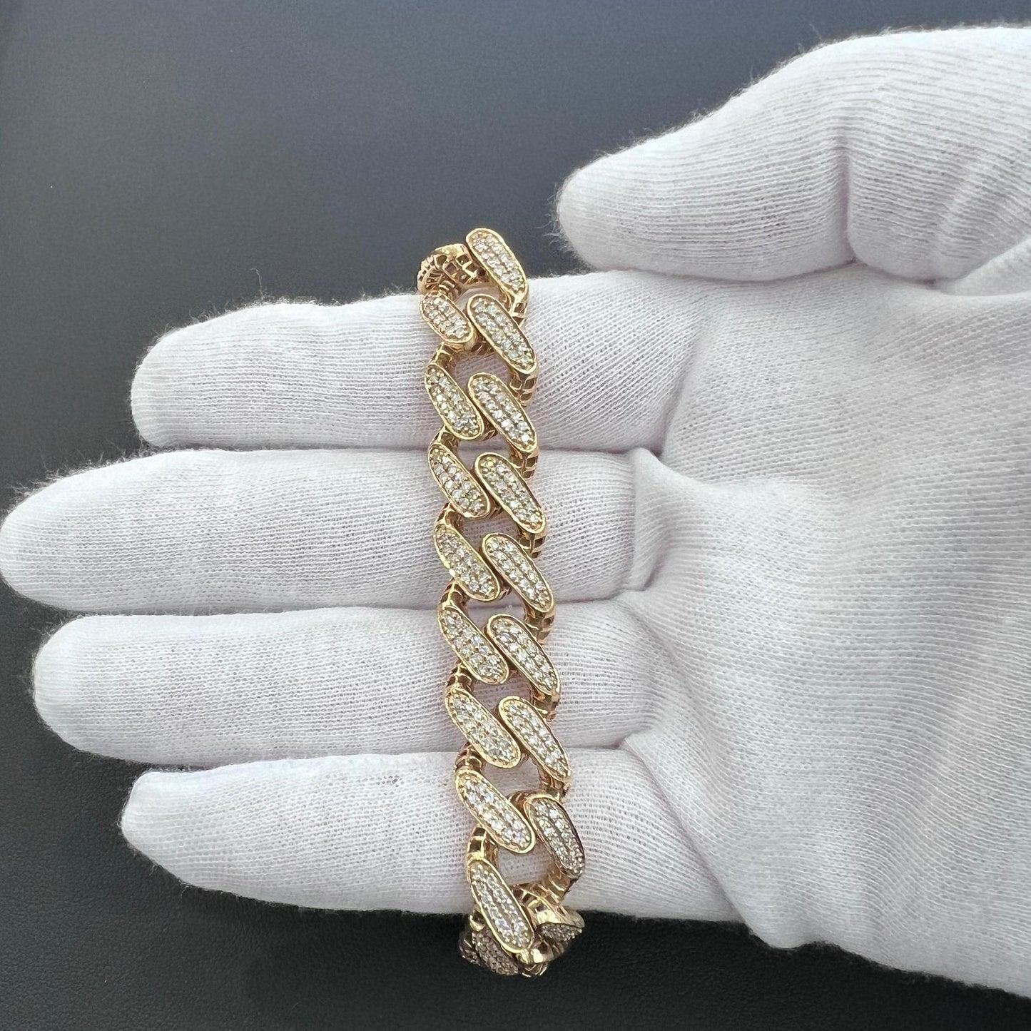 4.21ctw Diamond Miami Cuban Bracelet 10k Yellow Gold