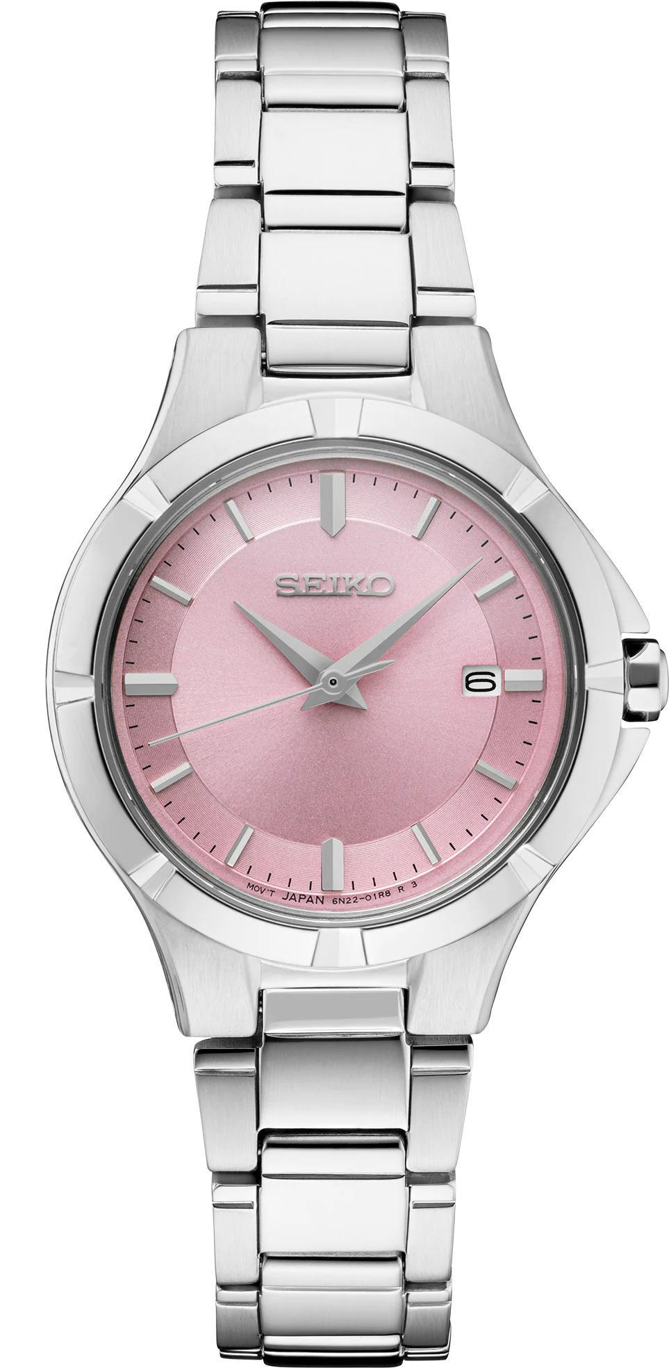 Seiko Essentials Pink Dial Womens Watch SUR413
