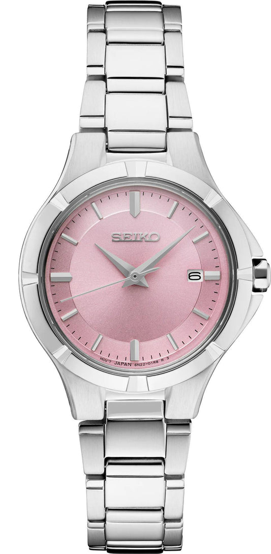 Seiko Essentials Pink Dial Ladies Watch SUR413