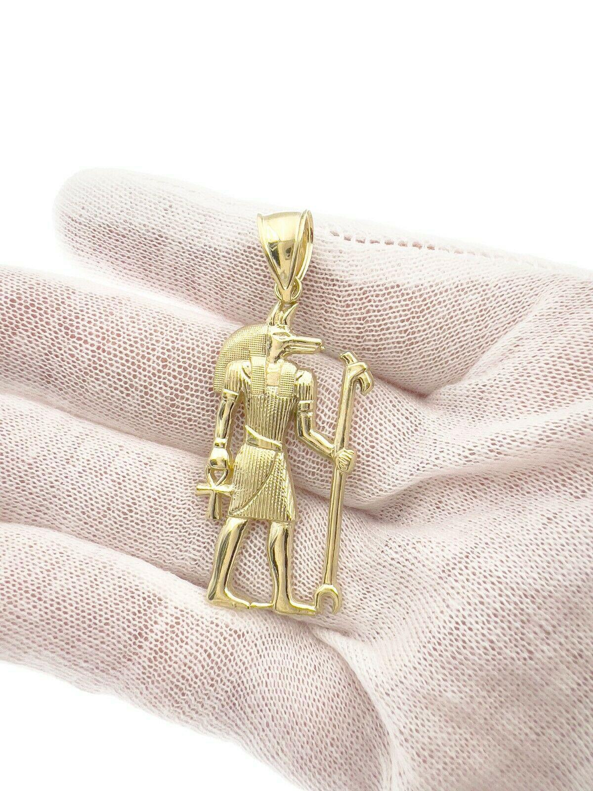 10k Yellow Gold  Egyptian God Anubis Pendant