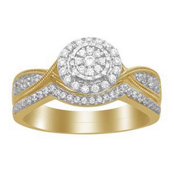 0.25cttw Round Diamond Engagement Bridal Ring Set 10k Yellow Gold