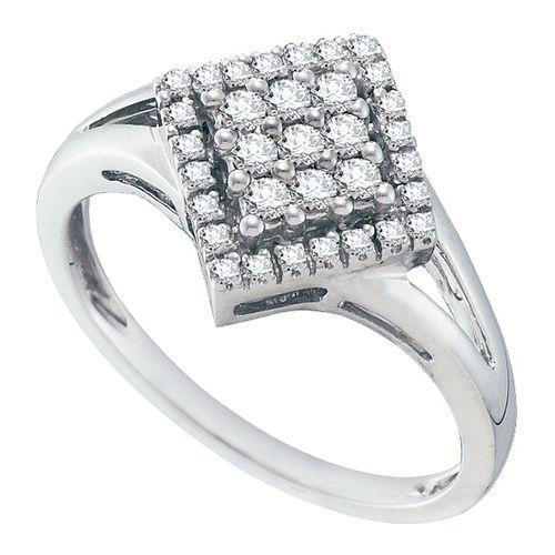 Promise Diamond Square Ring 1/4ctw 10k White Gold