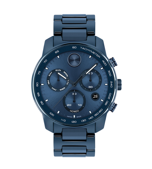 Movado BOLD Verso Blue Chronograph Watch 3601117