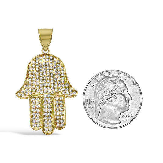 10k Yellow Gold Hamsa Pendant