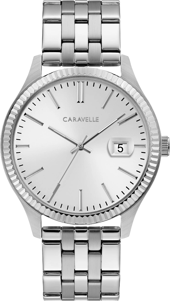 Caravelle Dress Silver Tone Mens Watch 43B163