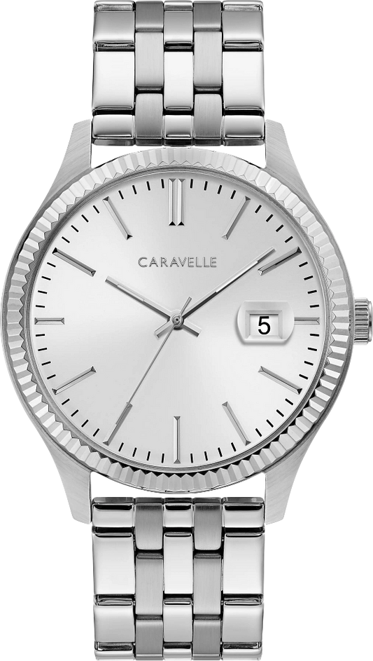 Caravelle Dress Silver Tone Mens Watch 43B163