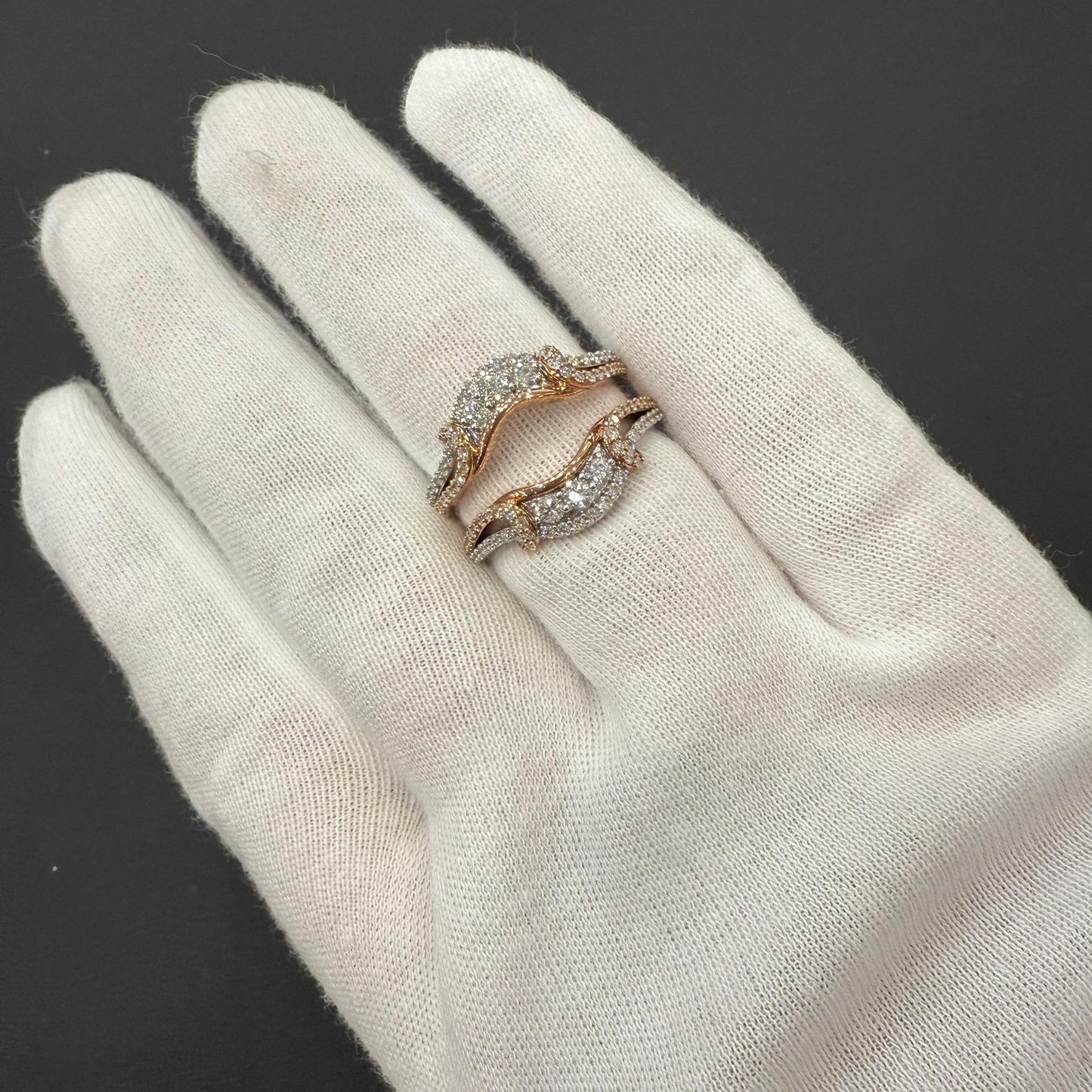 1.03Ctw Diamond Wrap Enhancer Wedding Band Ring 14k Rose White Gold