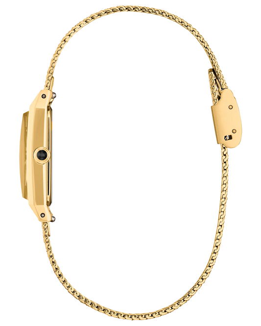 Citizen Fio Eco-Drive Rectangle Gold Tone Black Dial Womens Watch EG7128-59E