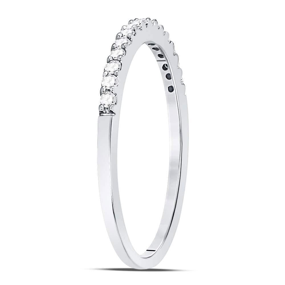 0.15ctw Diamond Wedding Band Ring 14K White Gold