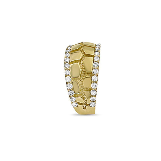 14k Yellow Gold Nugget Band