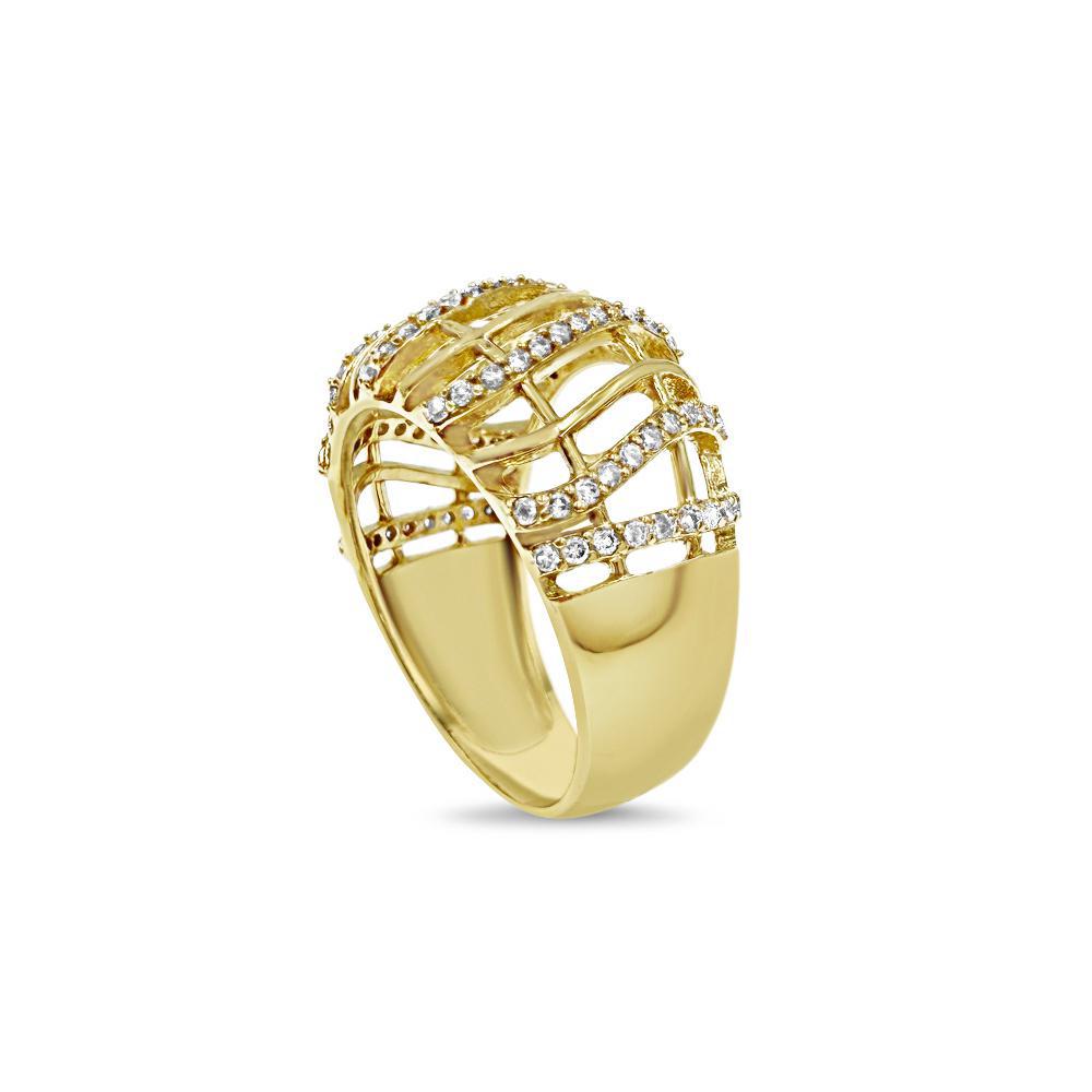 14K Yellow Gold Wide Dome Ring