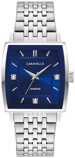 Caravelle by Bulova Modern Diamond Accent Blue Dial Men's Watch 43D108