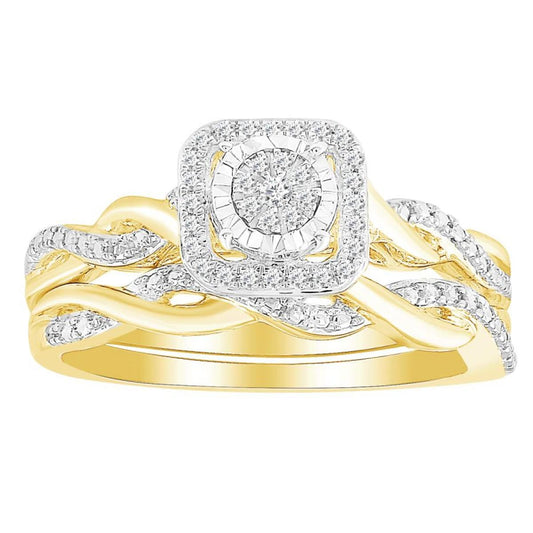 Diamond Bridal Wedding Ring Set 10k Yellow Gold