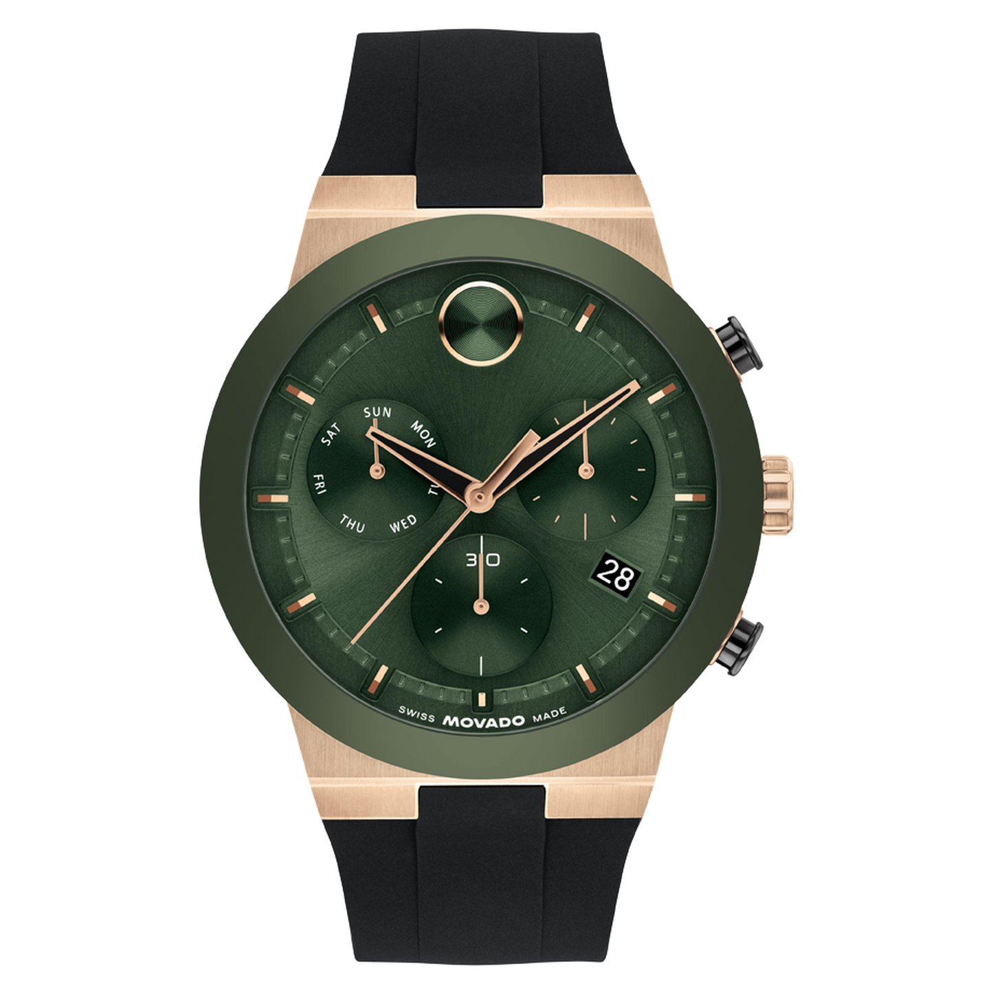 Movado Bold Fusion Quartz Chronograph Green Dial Mens Watch 3601333
