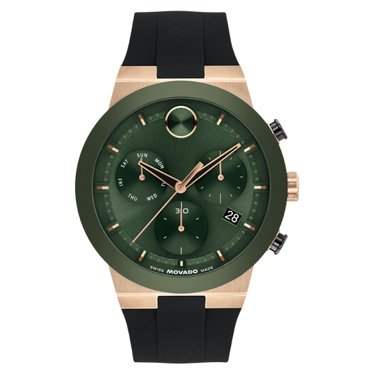 Movado Bold Fusion Quartz Chronograph Green Dial Mens Watch 3601333