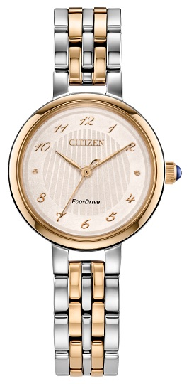 Citizen L Classic Eco-Drive Two tone White Dial Womens Watch EM0996-84Y