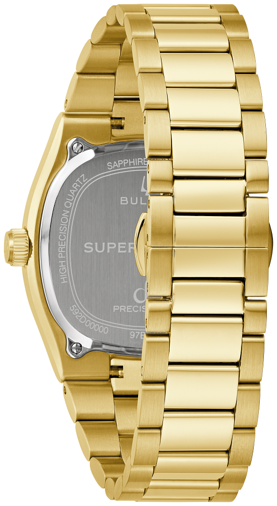 Bulova Super Seville Precisionist Gold Tone Black Dial Mens Watch 97B246