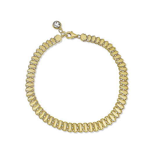 10k Yellow Gold Fancy Link Chain Bracelet 7 inch