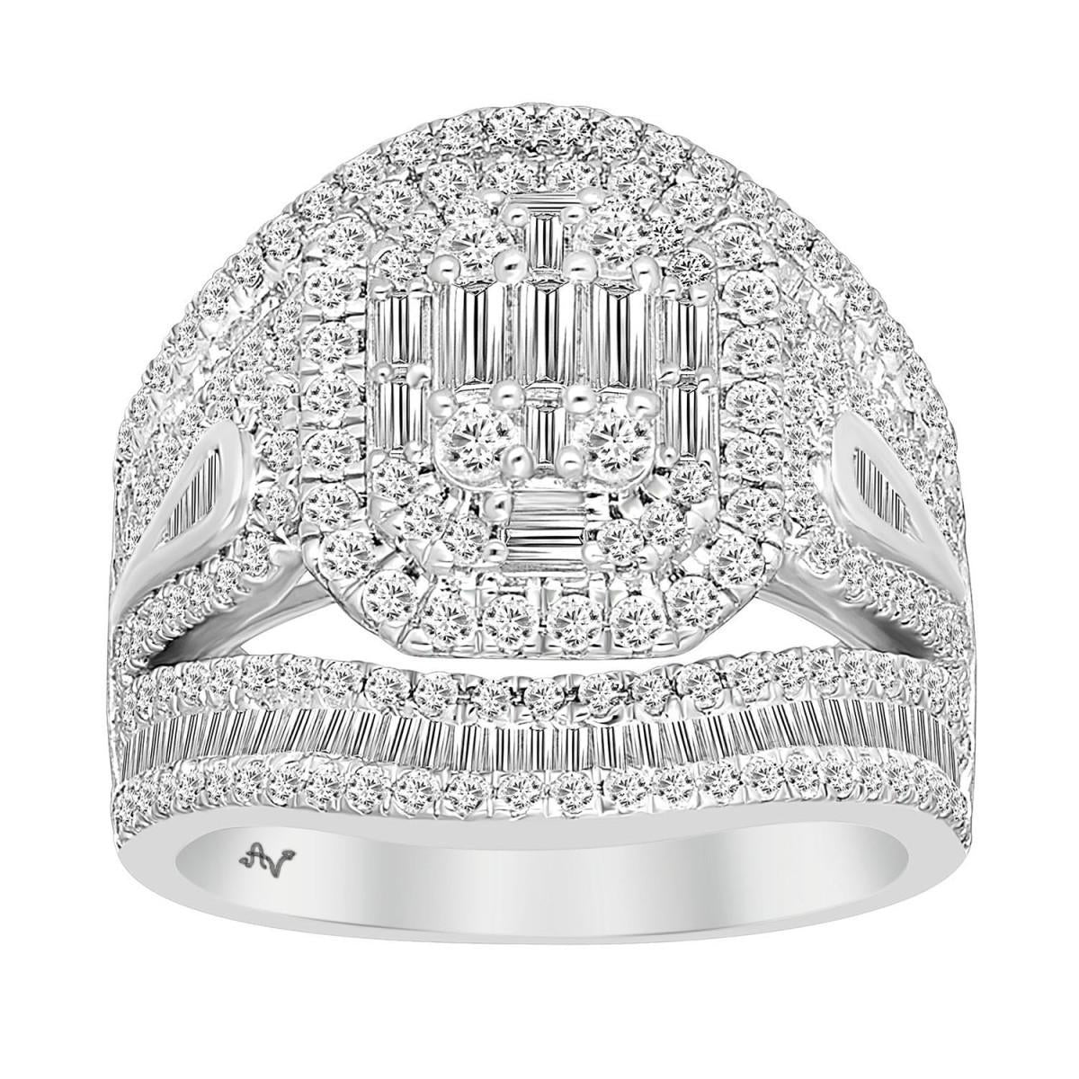 2 Ctw Baguette Diamond Womens Ring 14k White Gold