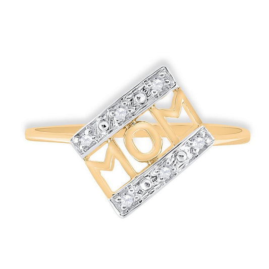 10k Yellow Gold Diamond Mom Mother Ring